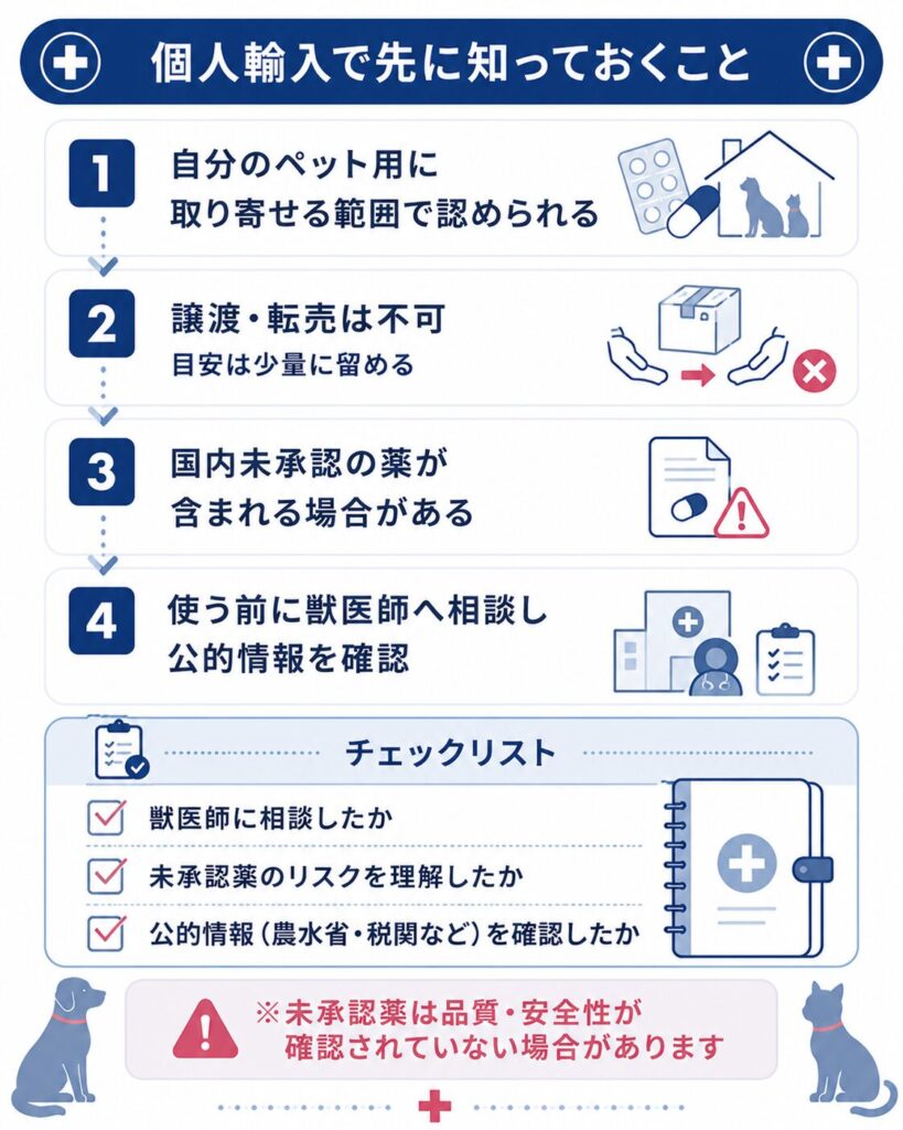 個人輸入のルールと注意点を順に示したフロー図