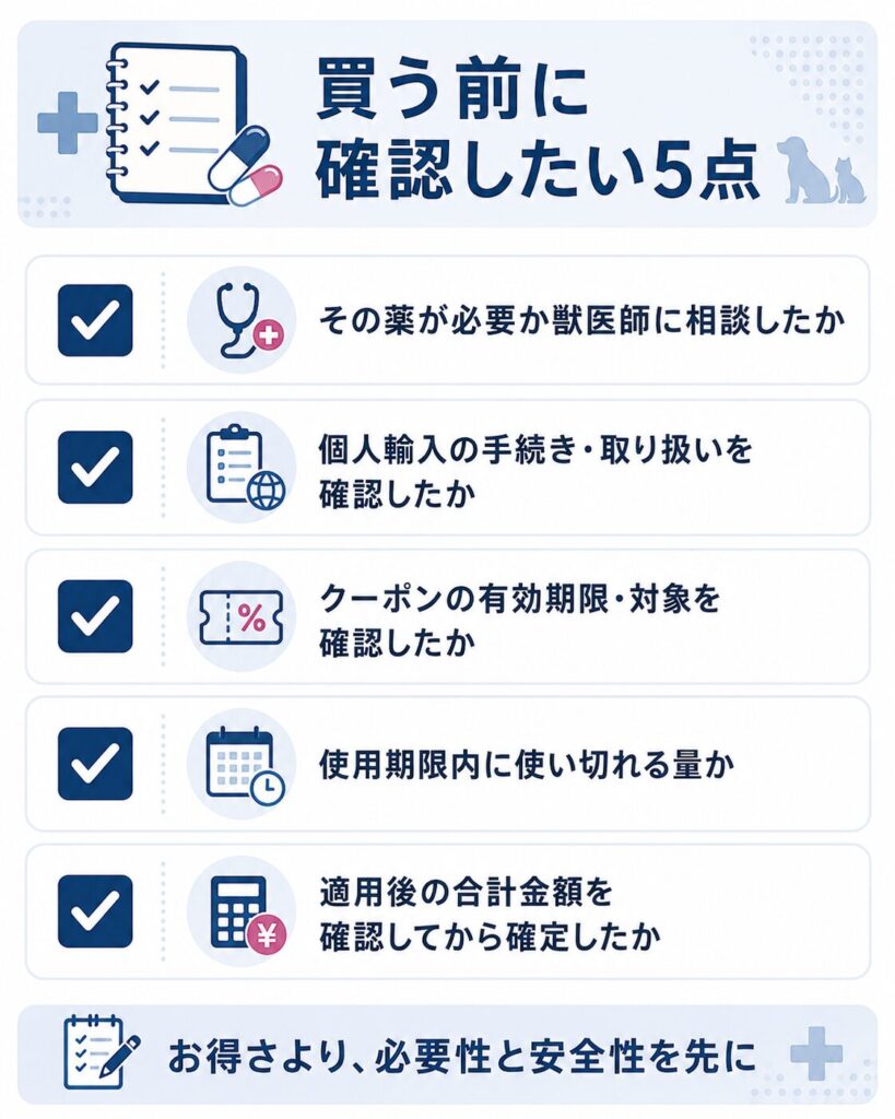 うさパラ購入前に確認したい5点のチェックリスト図