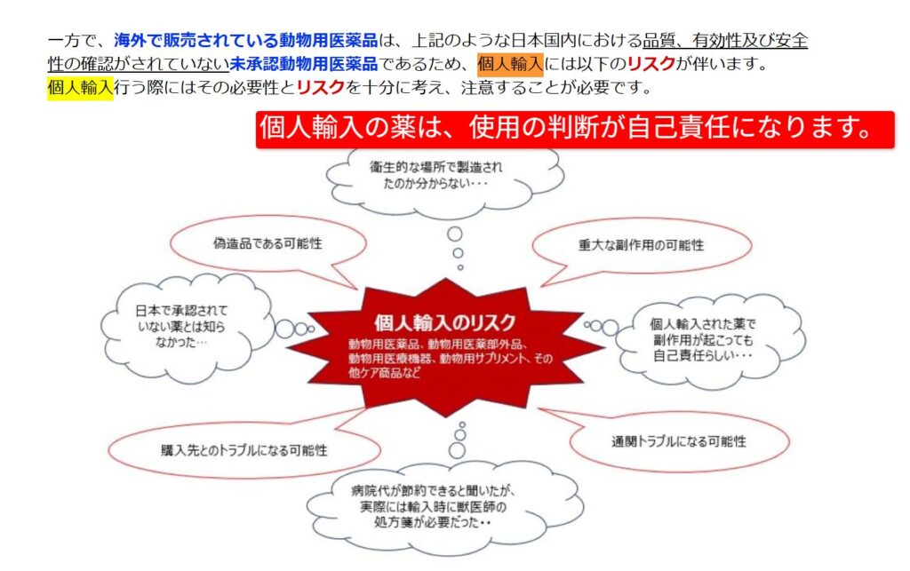 海外からの動物用医薬品の個人輸入に関する農林水産省の案内